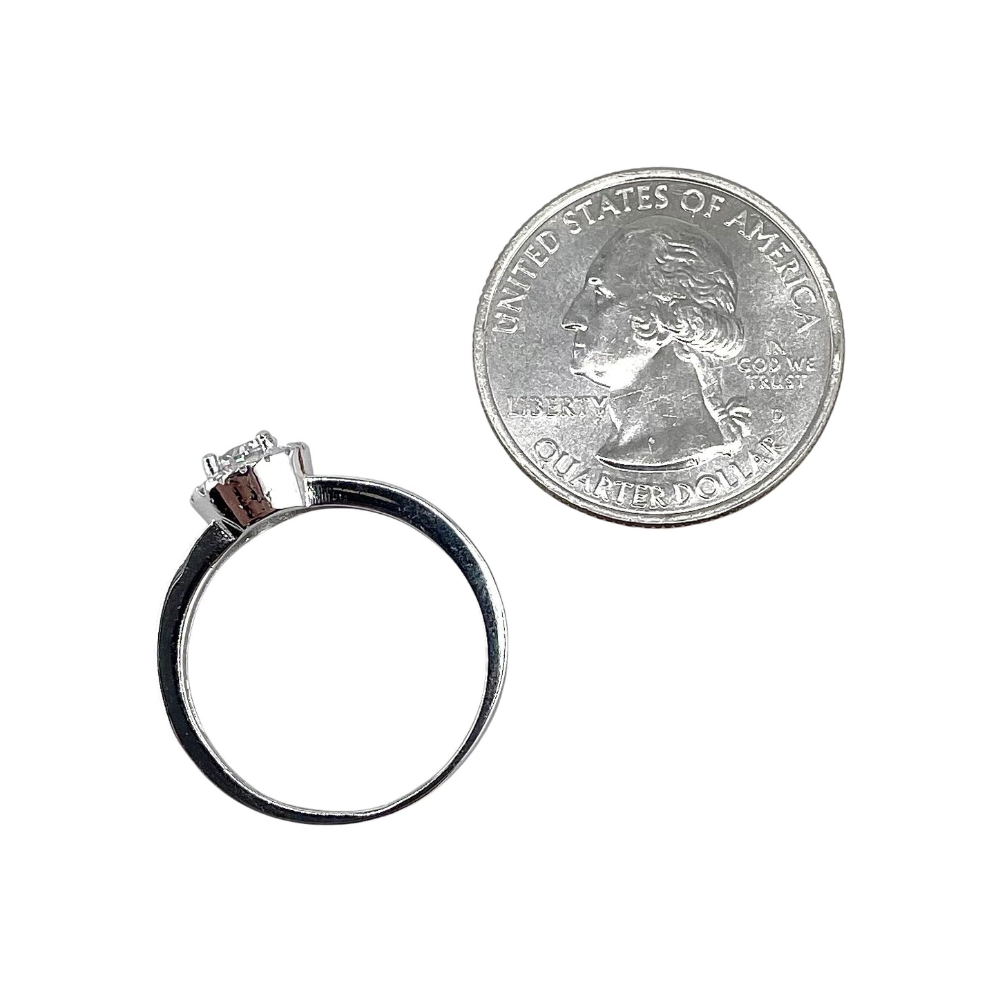 CZ Round Stone Ring Sterling Silver