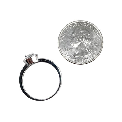 CZ Round Stone Ring Sterling Silver