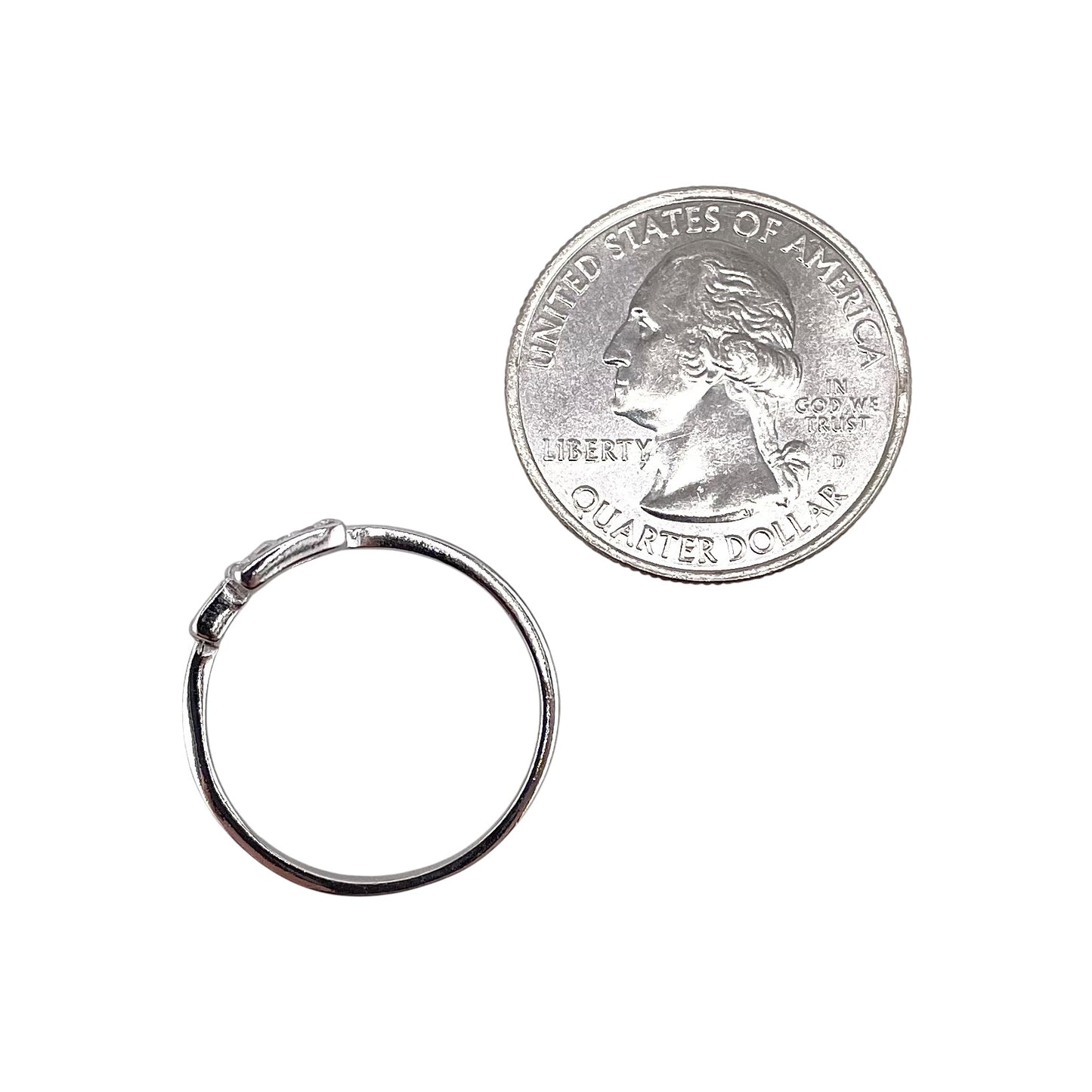 CZ Square Link Ring Sterling Silver