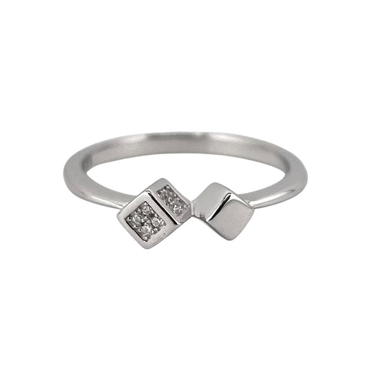 CZ Cube Wrap Ring Sterling Silver