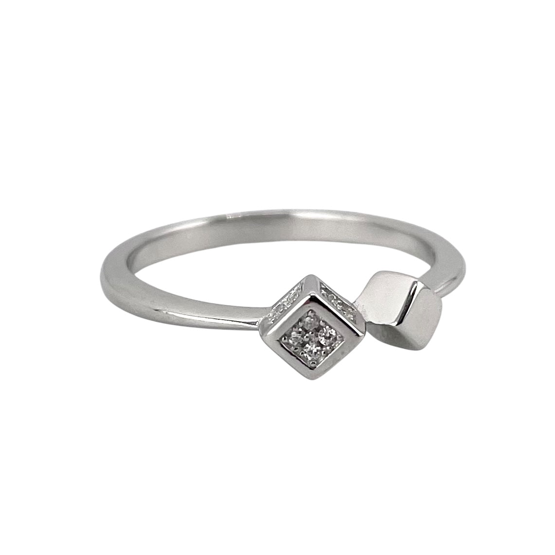 CZ Cube Wrap Ring Sterling Silver