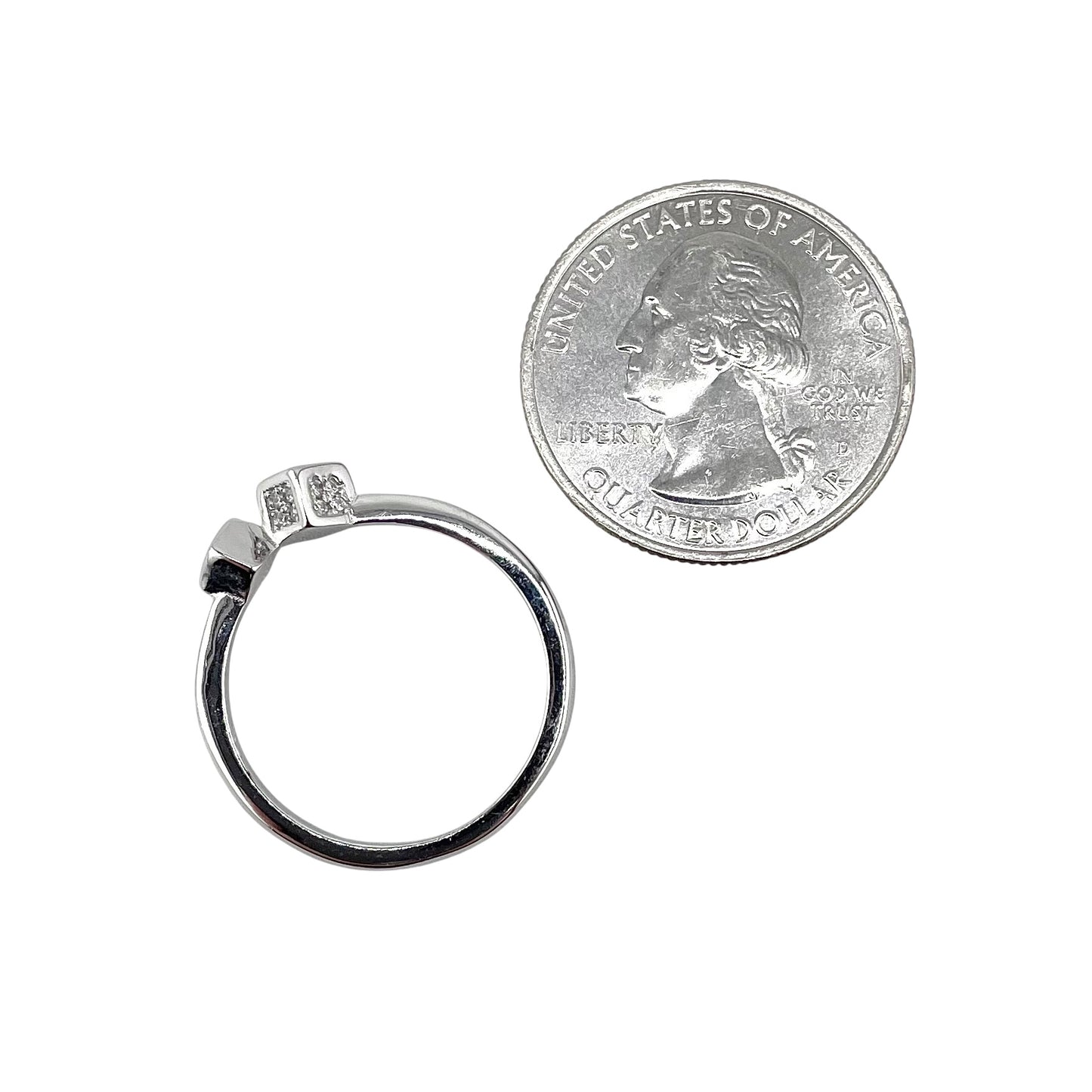 CZ Cube Wrap Ring Sterling Silver
