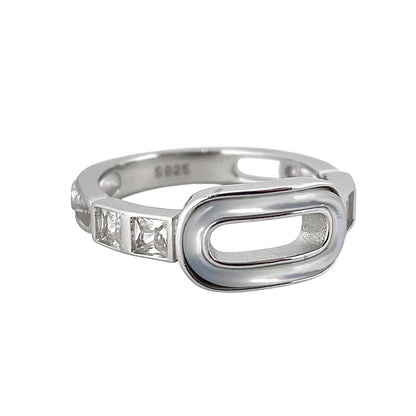 CZ Enamel Ring Sterling Silver