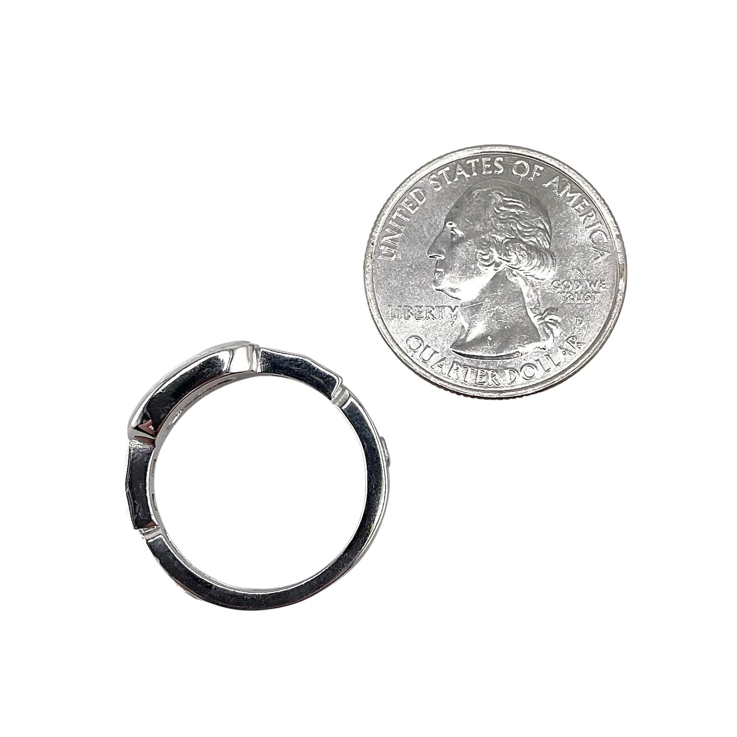 CZ Enamel Ring Sterling Silver