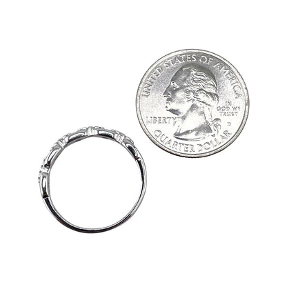 CZ Stone Link Ring Sterling Silver