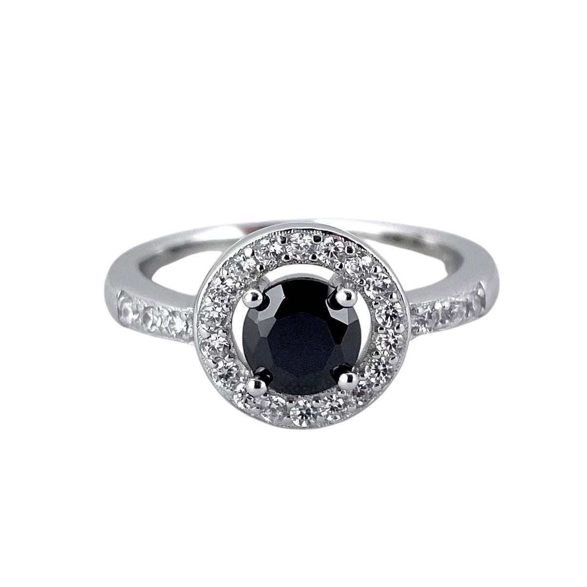 CZ Stone Round Ring Sterling Silver