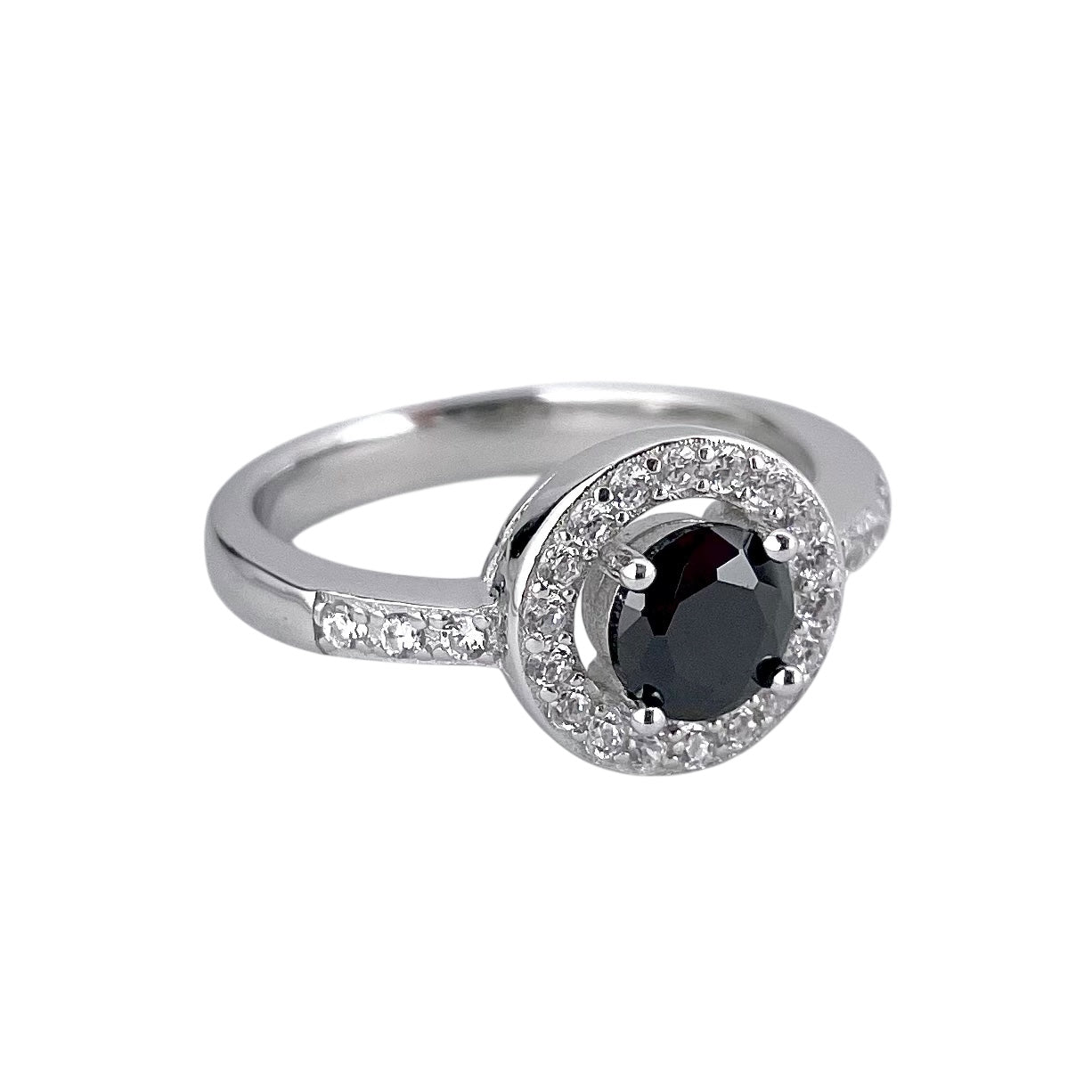 CZ Stone Round Ring Sterling Silver