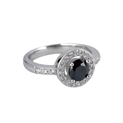 CZ Stone Round Ring Sterling Silver