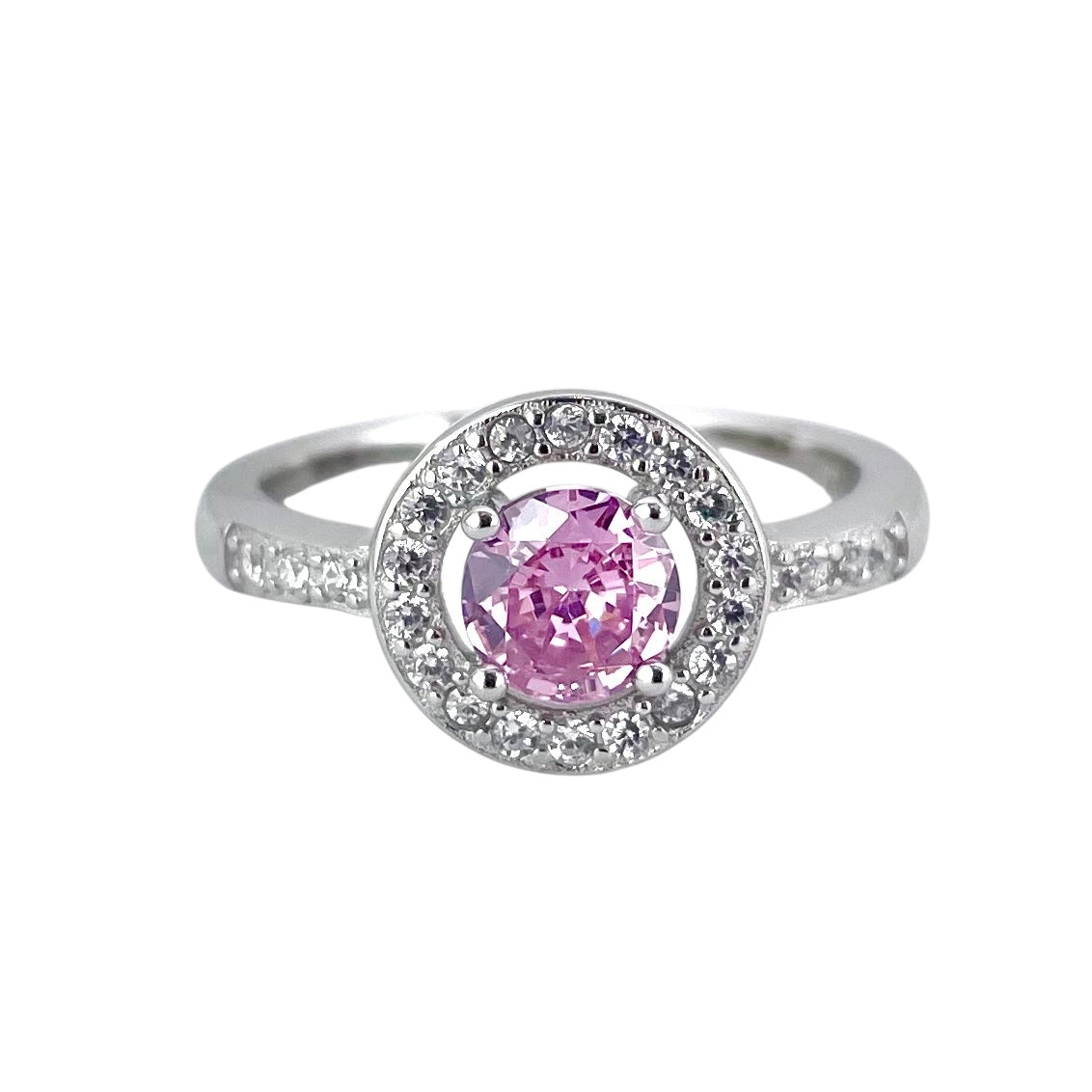 CZ Stone Round Ring Sterling Silver