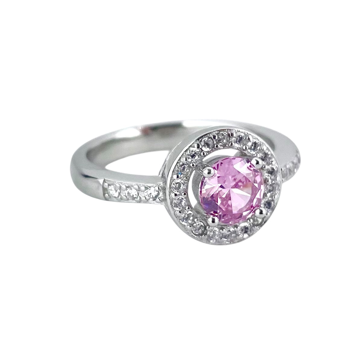 CZ Stone Round Ring Sterling Silver