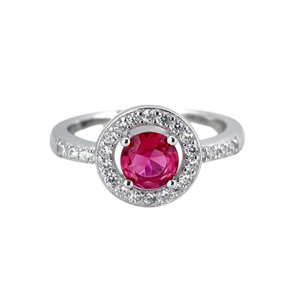 CZ Stone Round Ring Sterling Silver