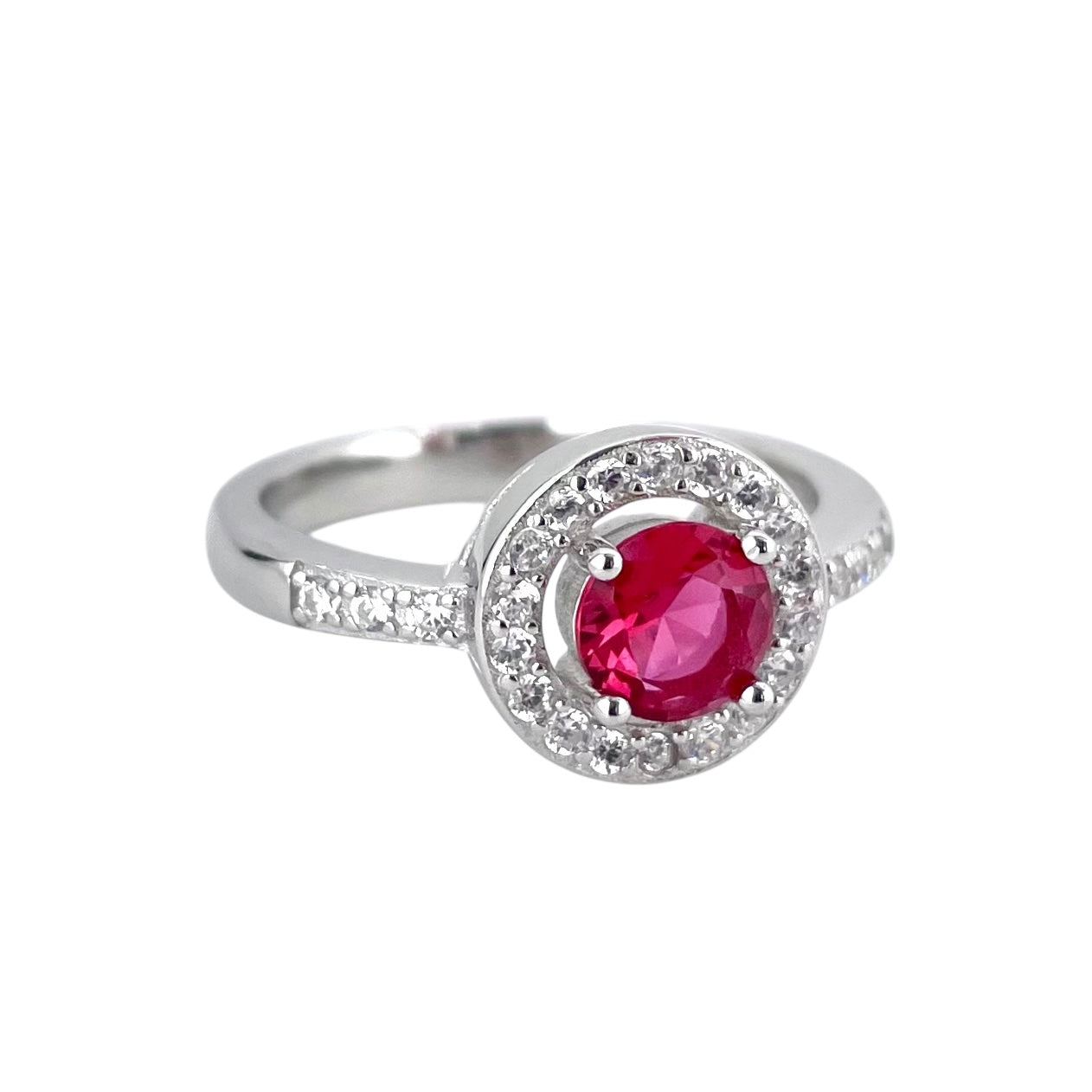 CZ Stone Round Ring Sterling Silver