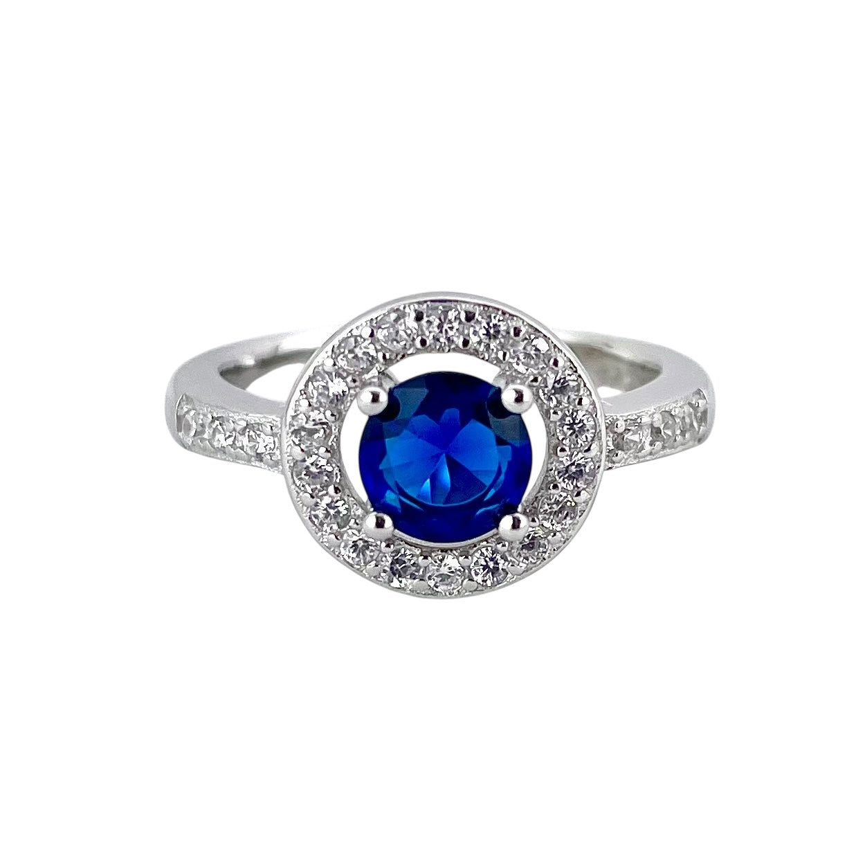 CZ Stone Round Ring Sterling Silver
