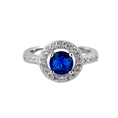 CZ Stone Round Ring Sterling Silver