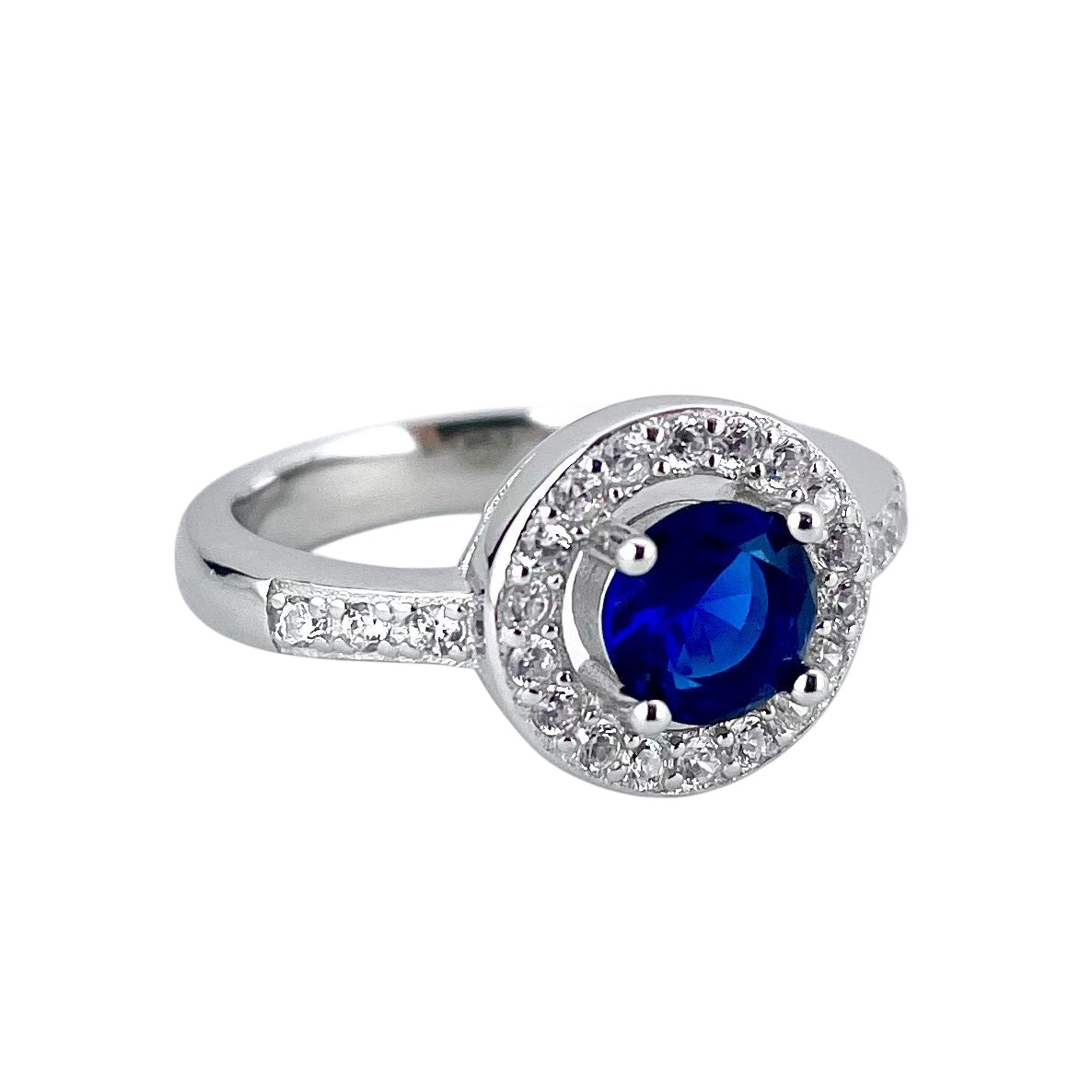 CZ Stone Round Ring Sterling Silver