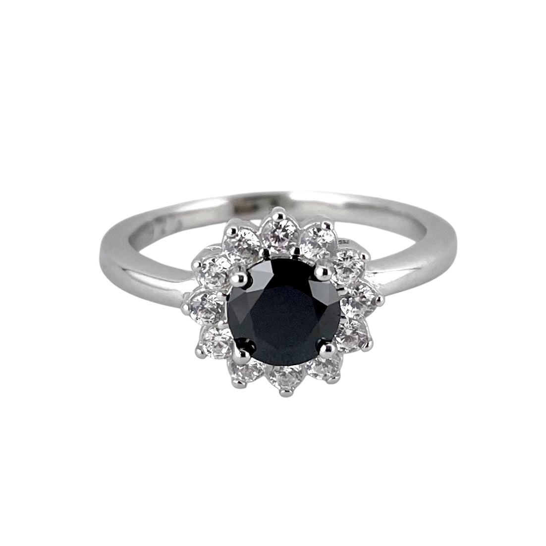 CZ Stone Round Ring Sterling Silver