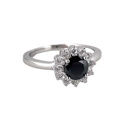 CZ Stone Round Ring Sterling Silver