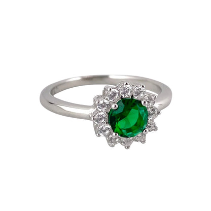 CZ Stone Round Ring Sterling Silver