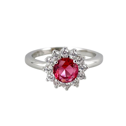 CZ Stone Round Ring Sterling Silver