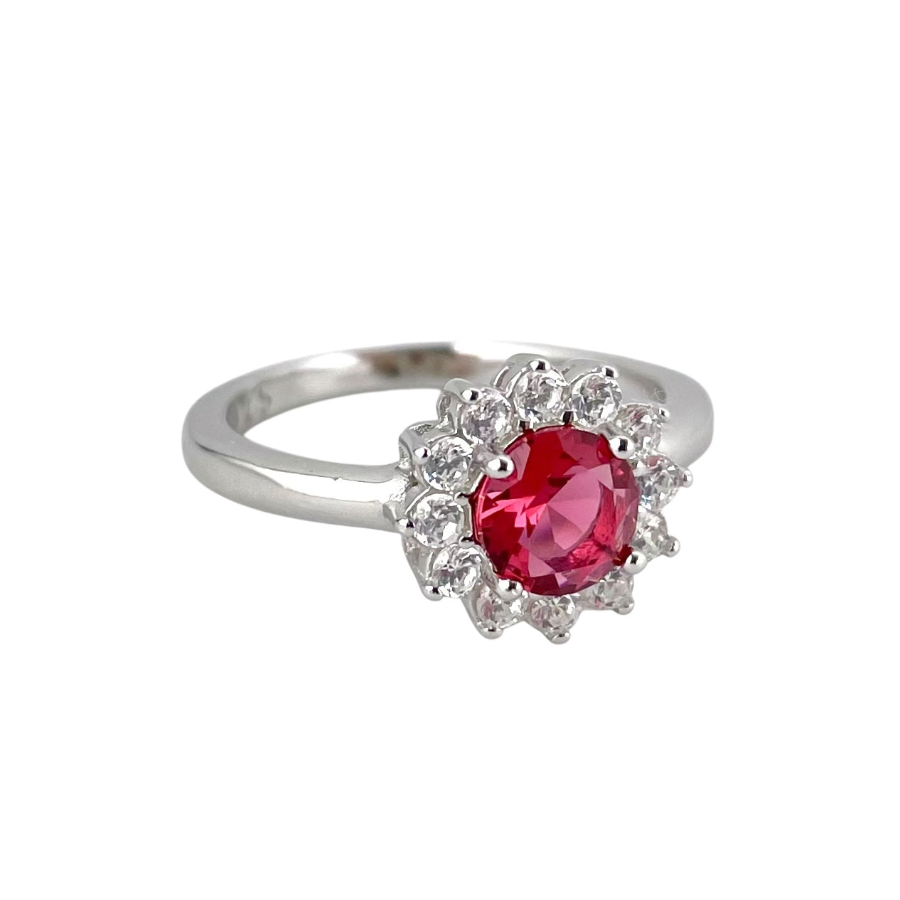 CZ Stone Round Ring Sterling Silver