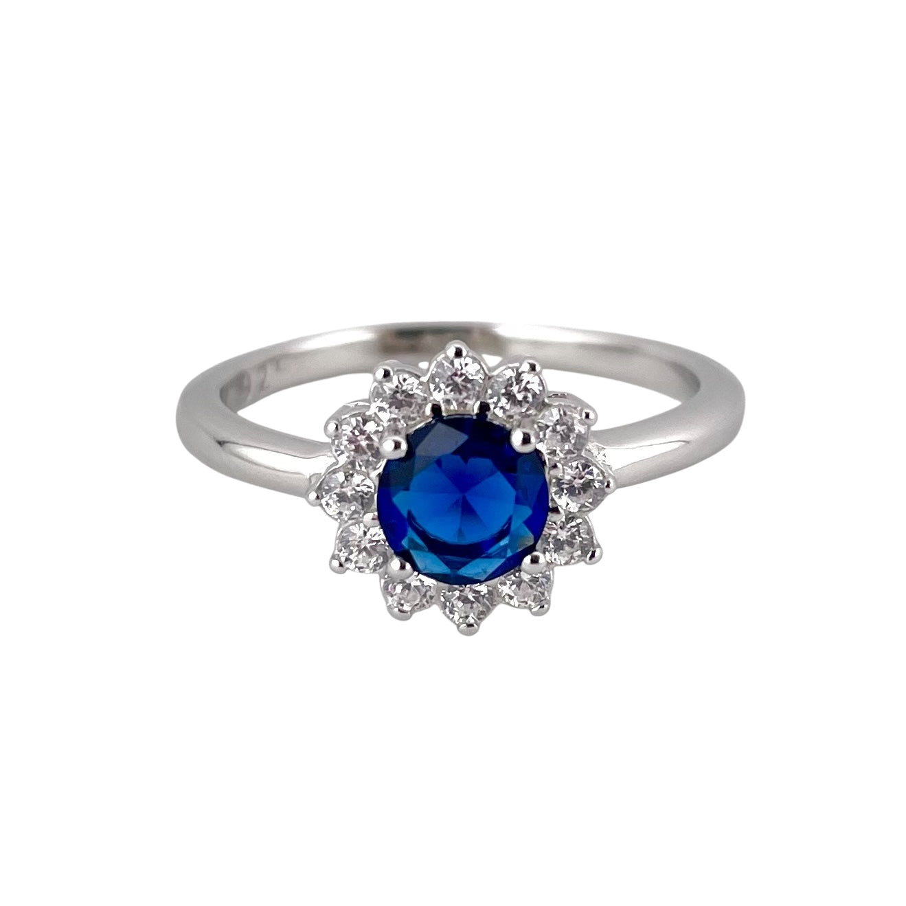 CZ Stone Round Ring Sterling Silver