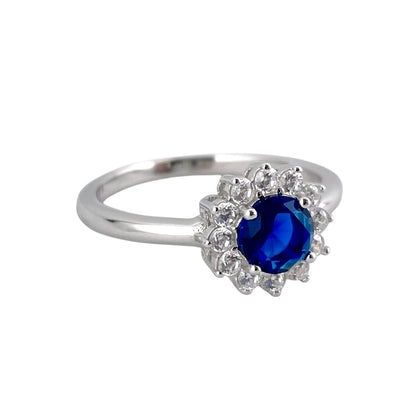 CZ Stone Round Ring Sterling Silver