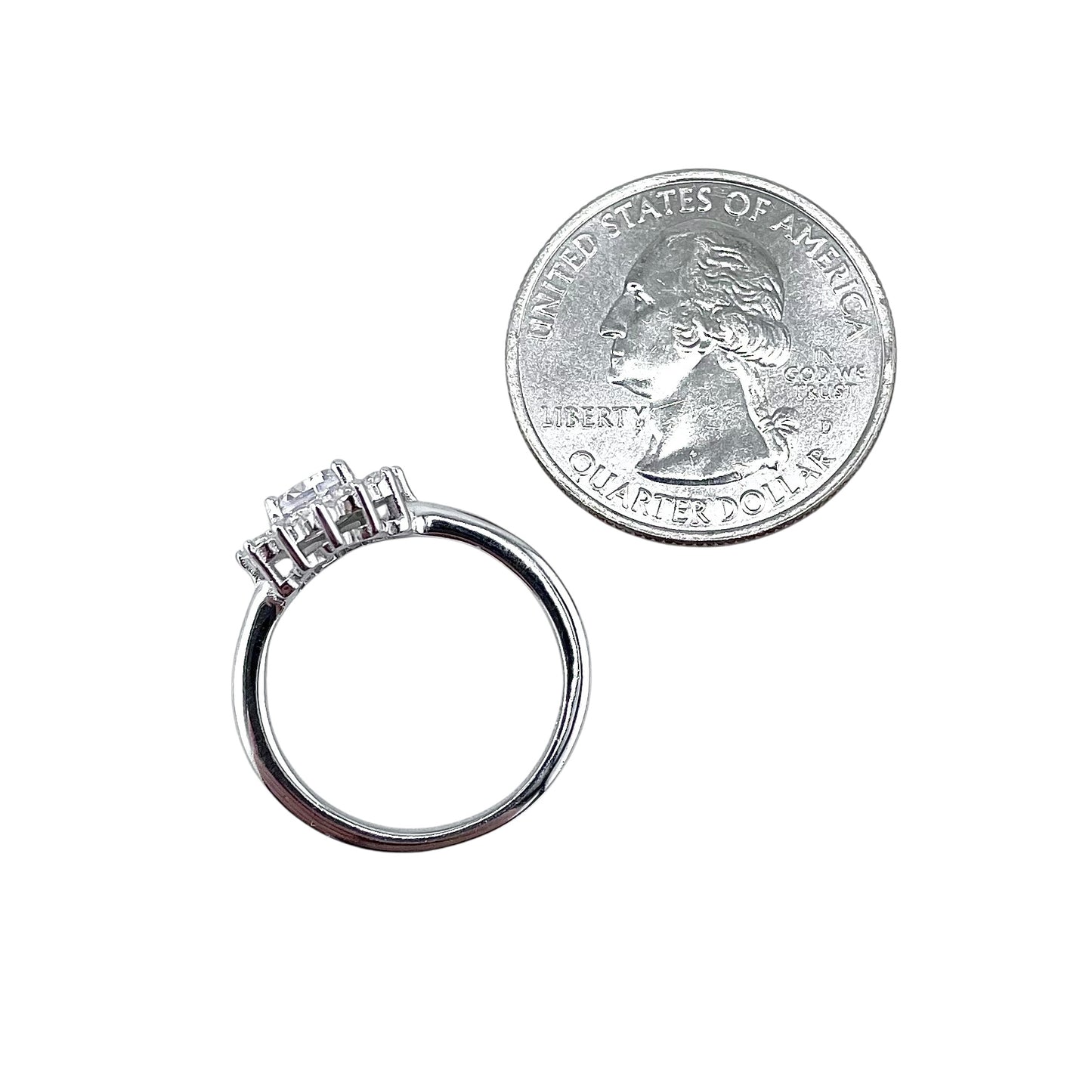 CZ Stone Round Ring Sterling Silver