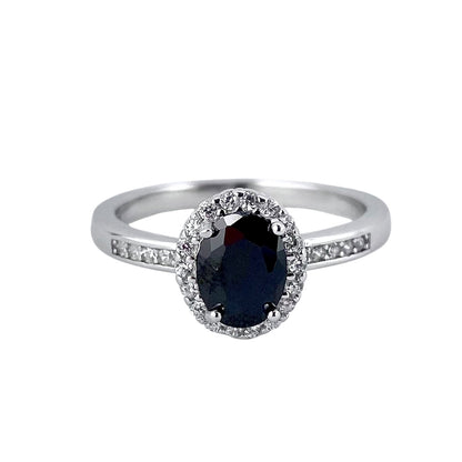 CZ Stone Oval Ring Sterling Silver