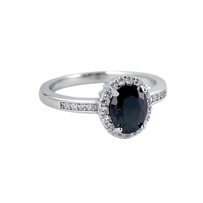 CZ Stone Oval Ring Sterling Silver