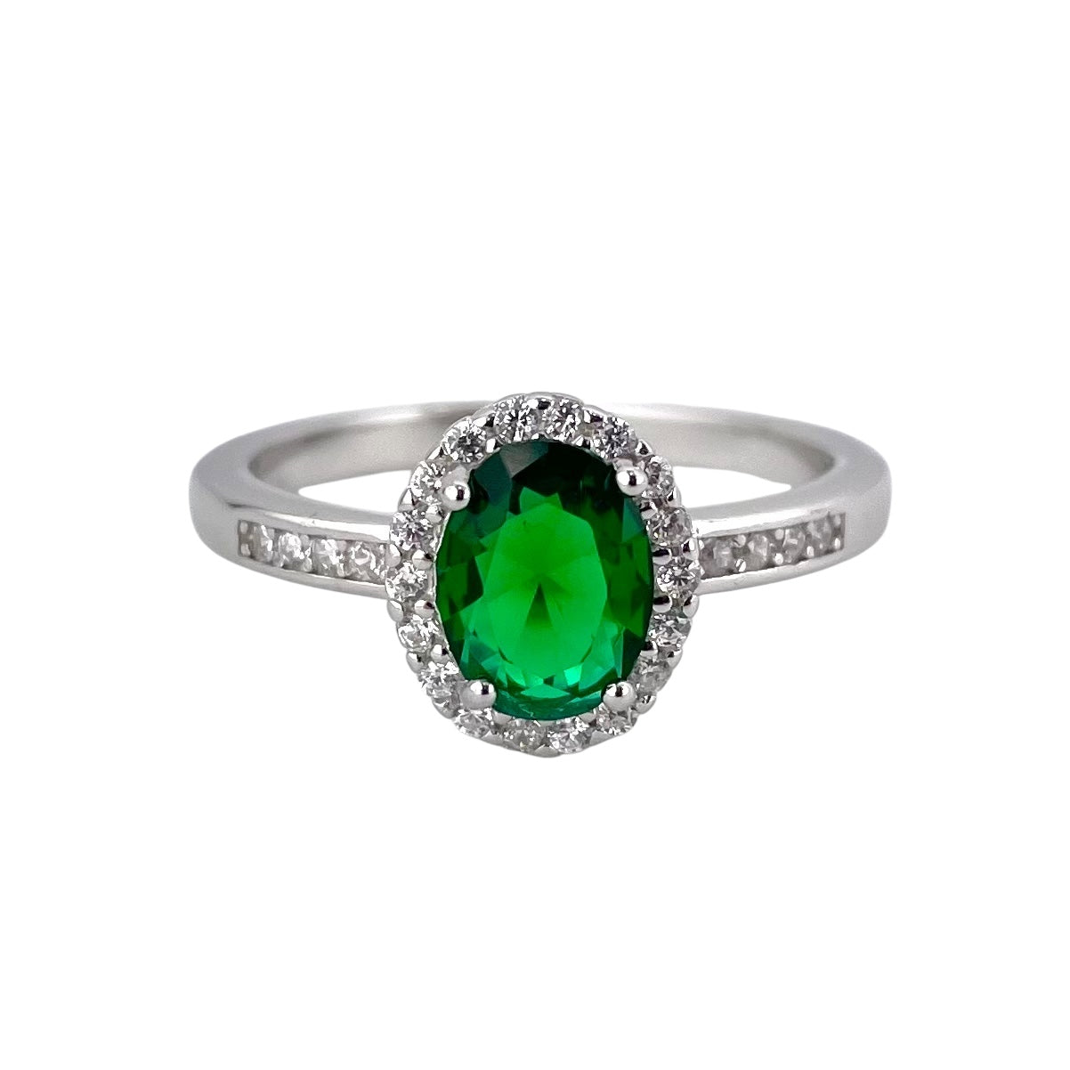CZ Stone Oval Ring Sterling Silver