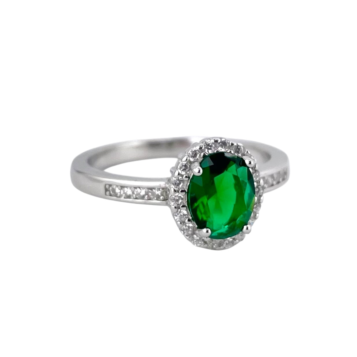 CZ Stone Oval Ring Sterling Silver