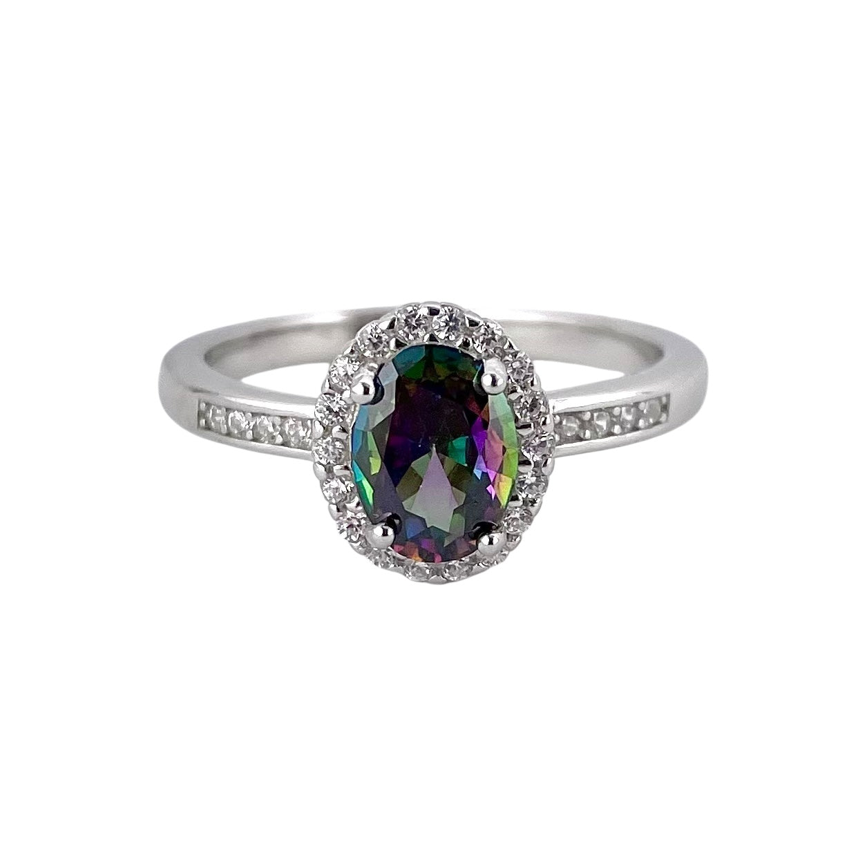 CZ Stone Oval Ring Sterling Silver