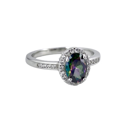CZ Stone Oval Ring Sterling Silver