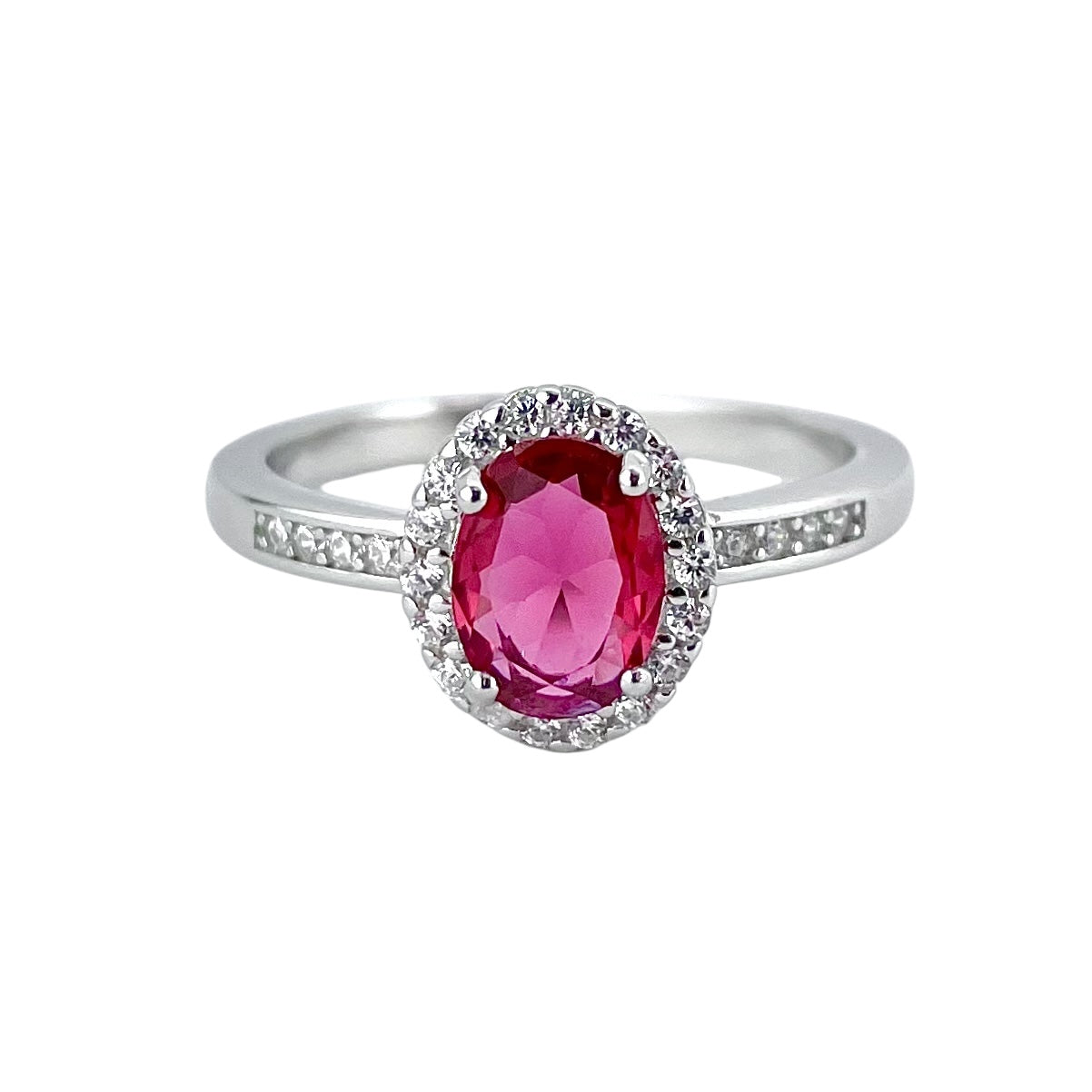 CZ Stone Oval Ring Sterling Silver
