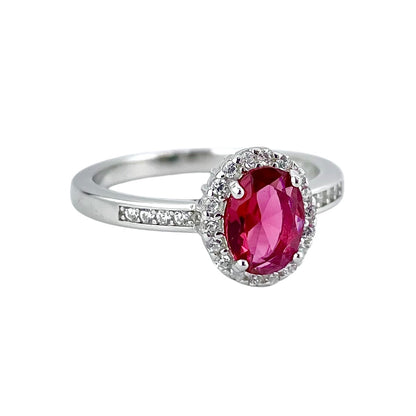 CZ Stone Oval Ring Sterling Silver