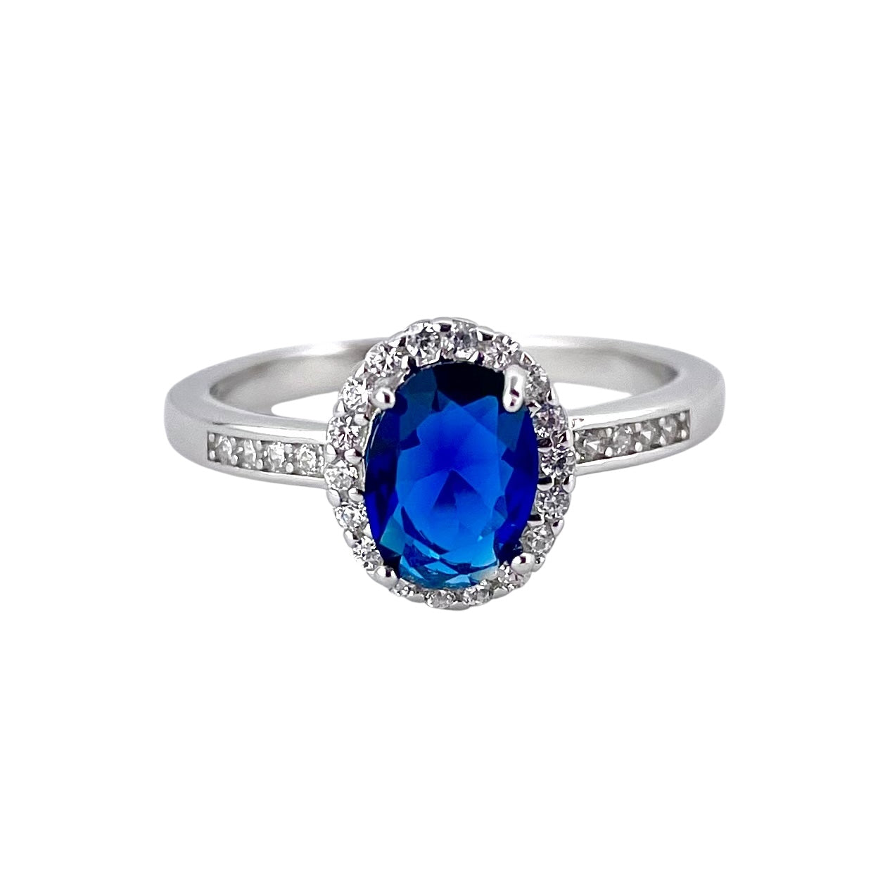 CZ Stone Oval Ring Sterling Silver