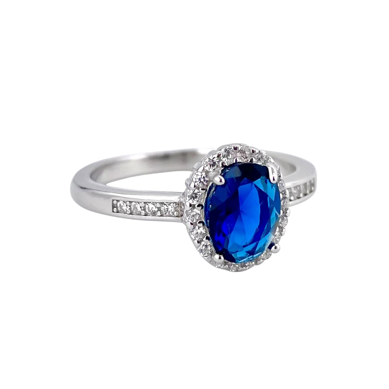 CZ Stone Oval Ring Sterling Silver