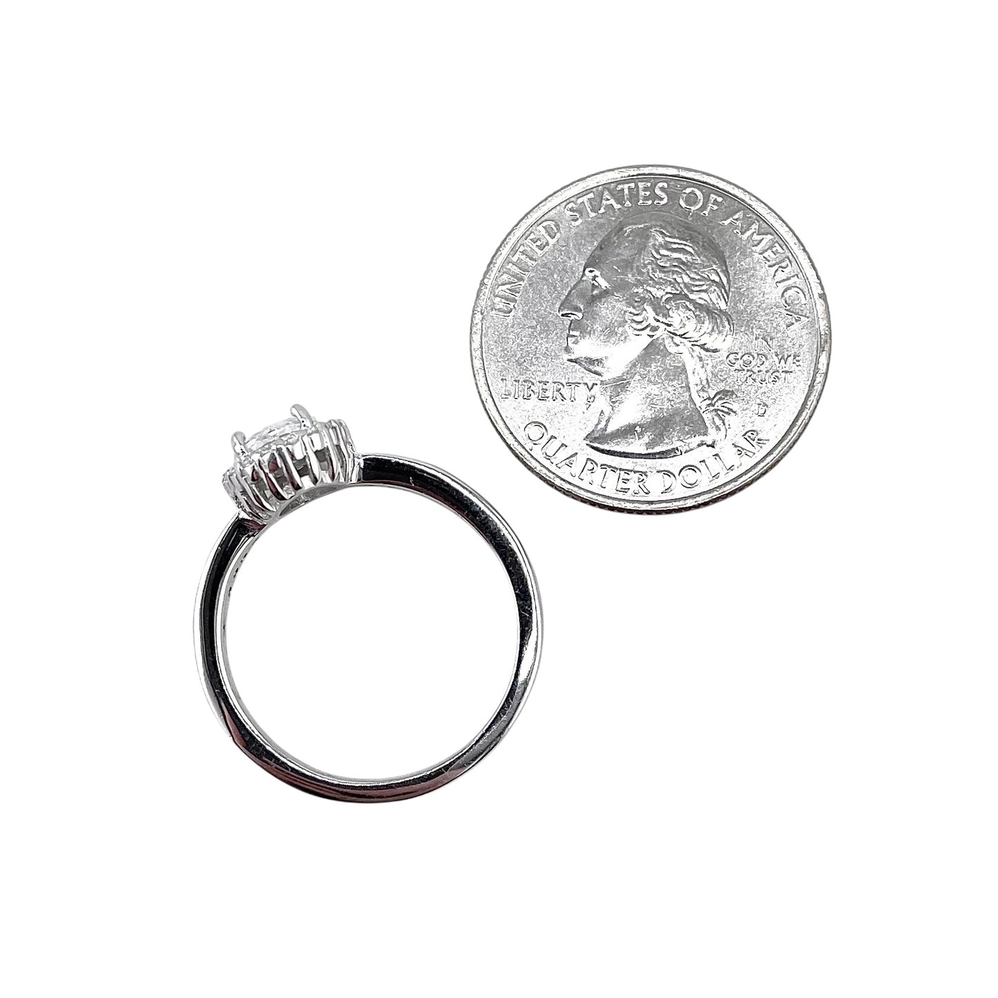 CZ Stone Oval Ring Sterling Silver