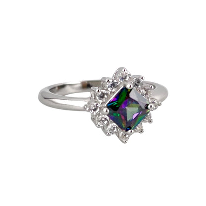 CZ Stone Diamond Shape Ring Sterling Silver