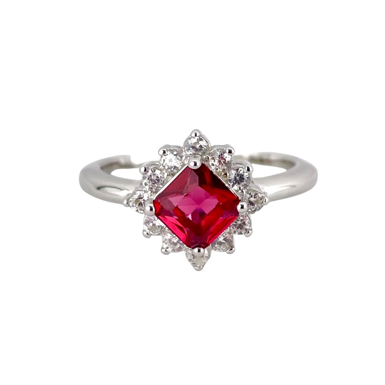 CZ Stone Diamond Shape Ring Sterling Silver