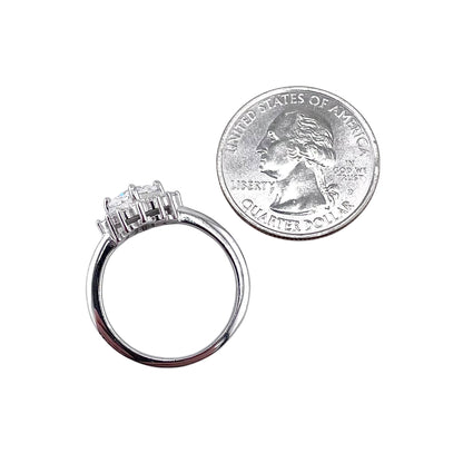 CZ Stone Diamond Shape Ring Sterling Silver