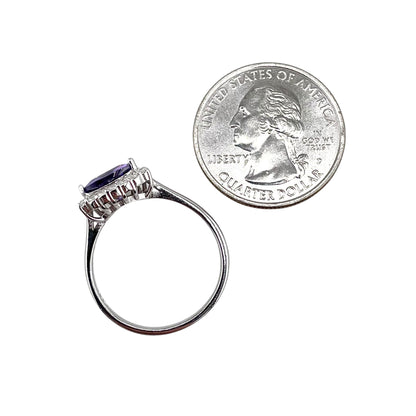 CZ Stone Triangle Ring Sterling Silver