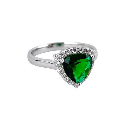 CZ Stone Triangle Ring Sterling Silver