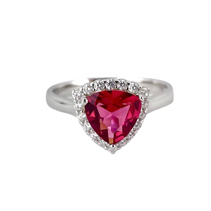 CZ Stone Triangle Ring Sterling Silver