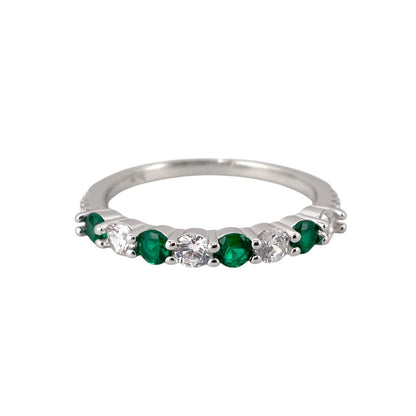 CZ Stone Row Ring Sterling Silver