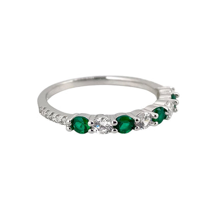 CZ Stone Row Ring Sterling Silver