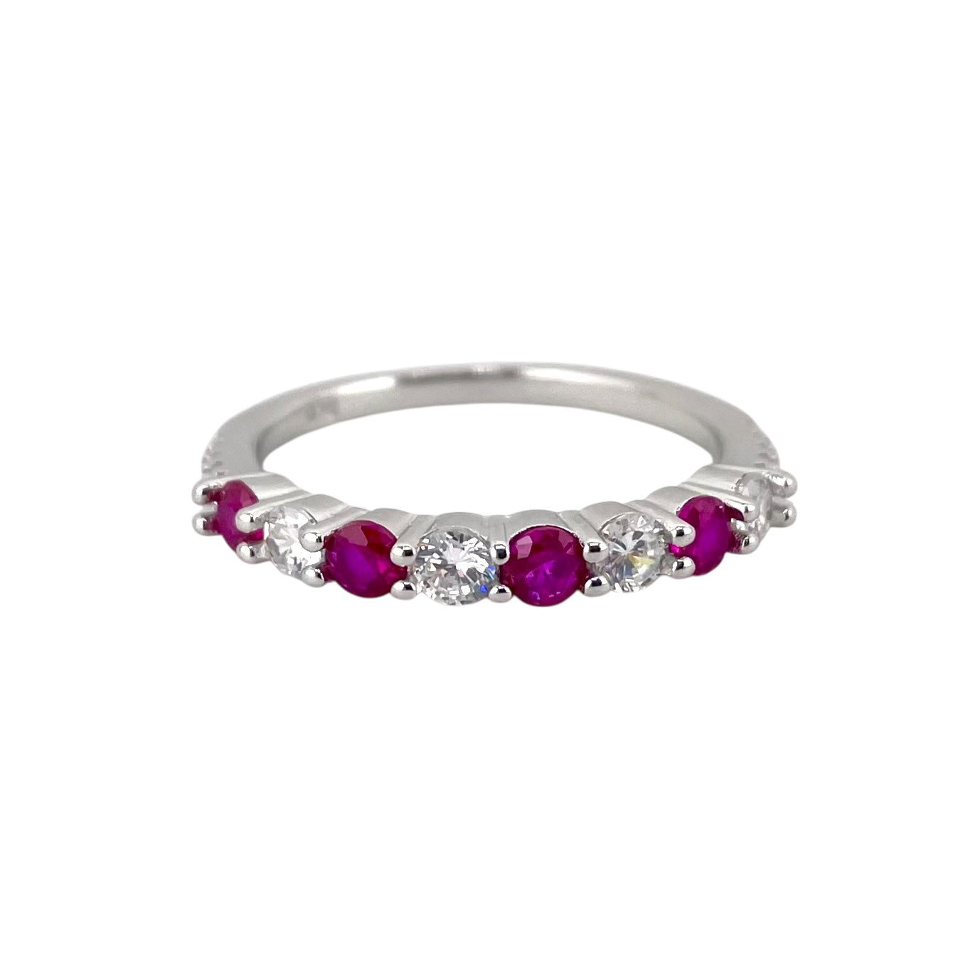 CZ Stone Row Ring Sterling Silver