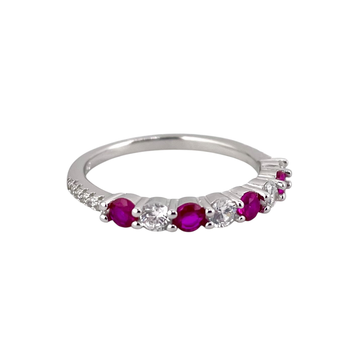 CZ Stone Row Ring Sterling Silver