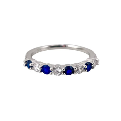 CZ Stone Row Ring Sterling Silver