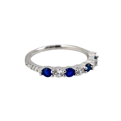 CZ Stone Row Ring Sterling Silver